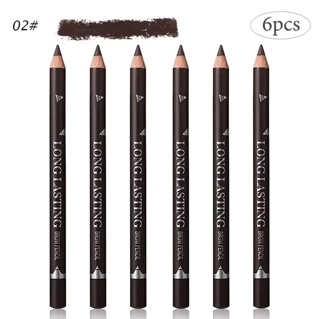 6/12Pcs Augenbraue Bleistift Wasserdicht Professionelle Frauen Augen Make-Up Stift Einfache Farbe Natürliche Schwarz Braun Kosmetische Schönheit augenbraue Werkzeug – Detail 10