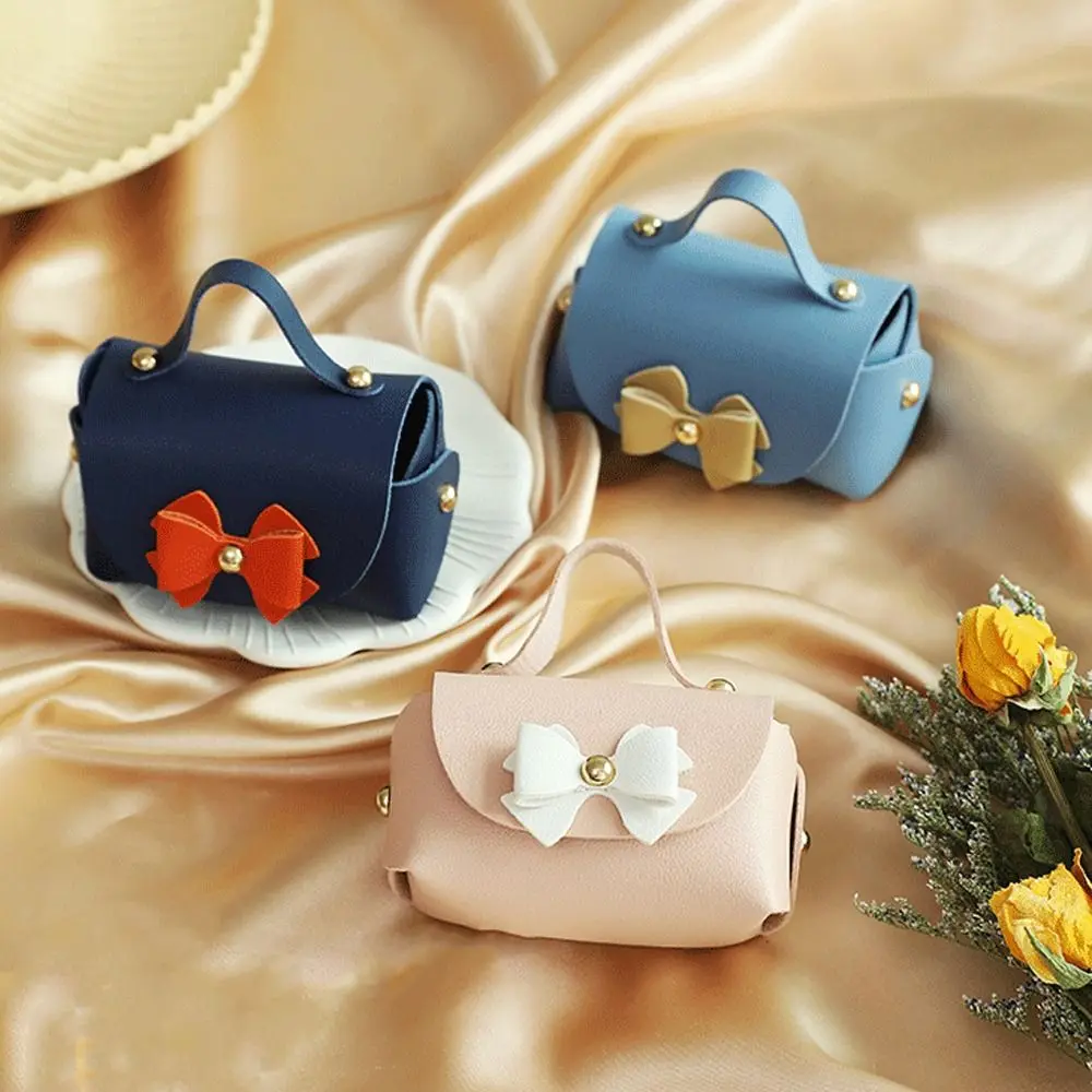 Creative Portable Leather Candy Bags Exquisite Fashion Bowknot Handbag Mini Gift Packing Bag Valentines Day