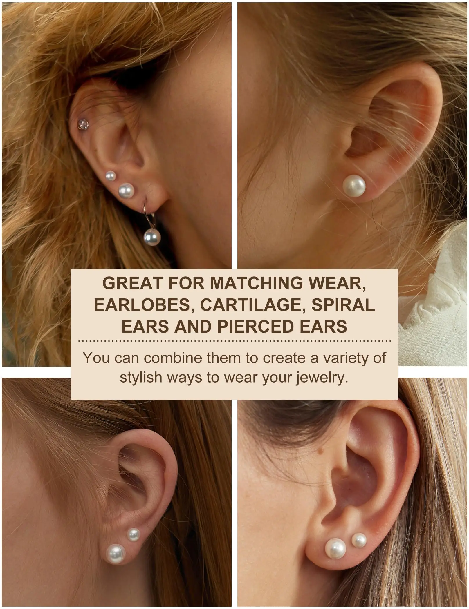 5 أزواج [وزن الفولاذ المقاوم للصدأ 13 جرام] أقراط من الفولاذ المقاوم للصدأ 316L للنساء والرجال، مجموعة أقراط صغيرة الحجم مع متعددة