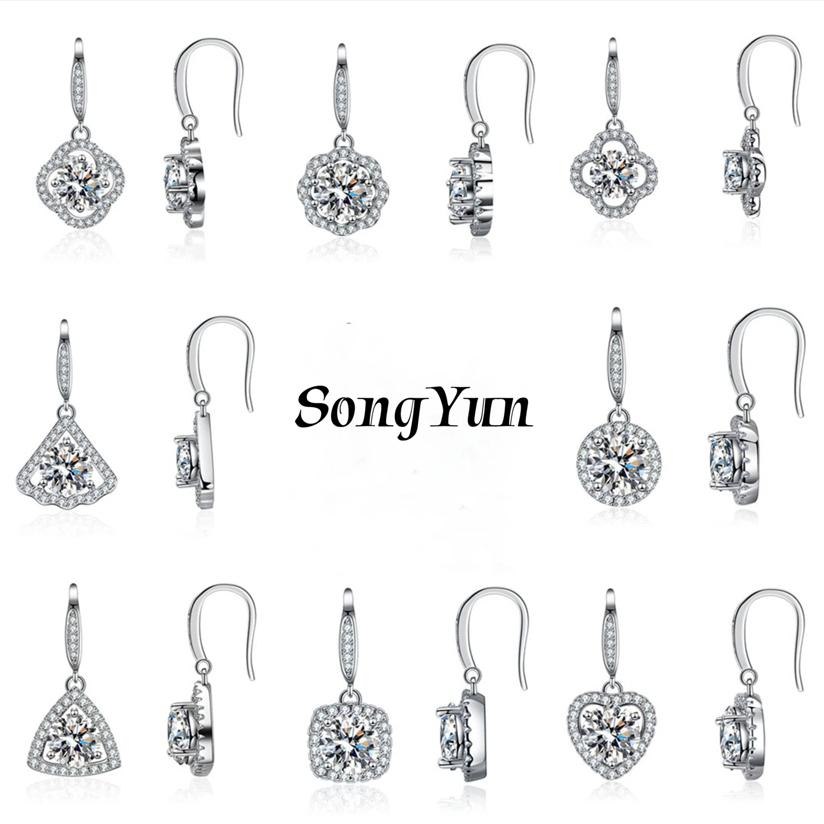 

SY Luxury Jewelry 925 Sterling Silver Drop Pendant Earrings D Color Moissanite Diamond Stud Earrings For Women s925 Fine Jewelry