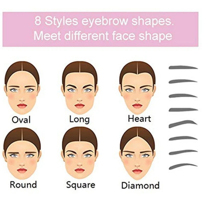 8PCS DIY Eyebrow Shaper Makeup Template Eyebrow Grooming Shaping Stencil Kit