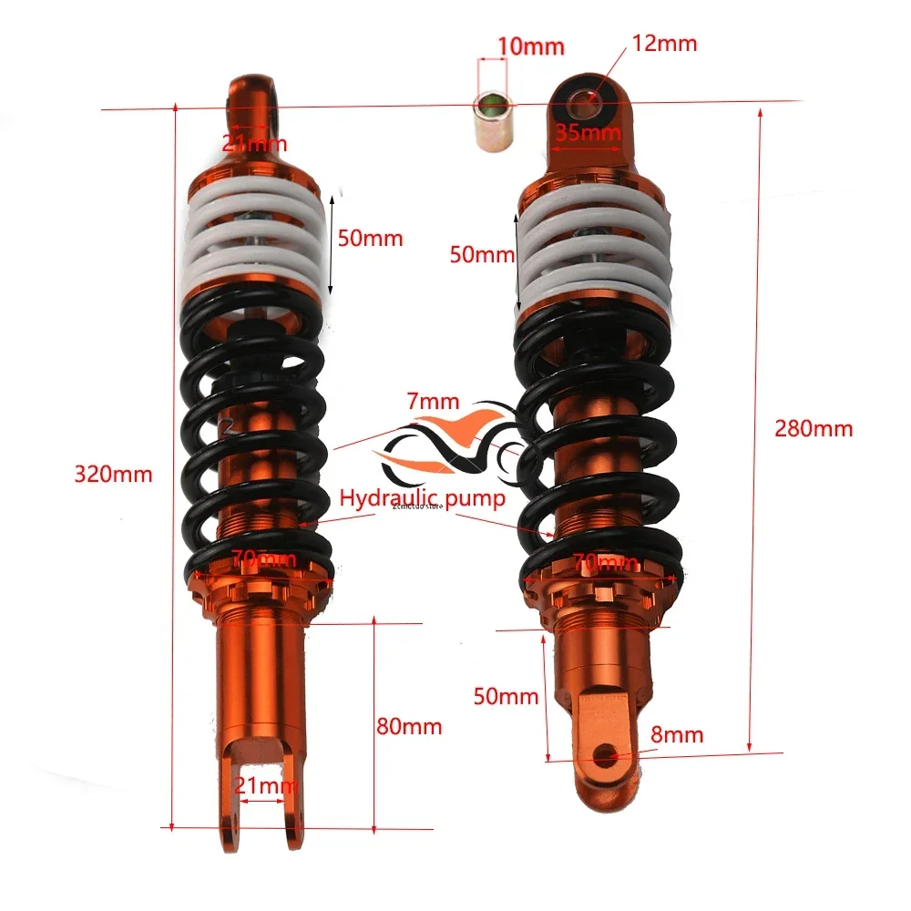 320mm Motorcycle Shock Absorber Rear Suspension Hydraulic Damping For YAMAHA XMAX NMAX Aerox JOG ATV Dirt Pocket Bike Quad BWS