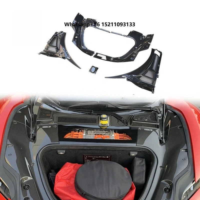 For SF90 OEM Dry Carbon Fiber Front Trunk Lid Storage Kits Trim Panels Interior Engine Bay
