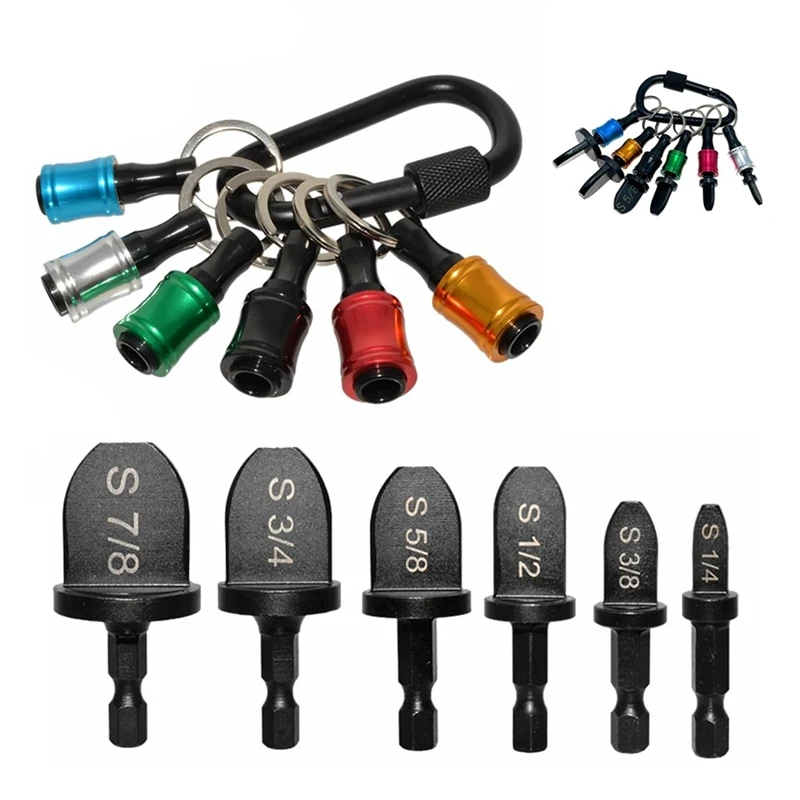 6Pcs Bits Set HVAC Tools Swaging Tool HVAC Copper Pipe Expander Tool With 6Pcs Bit Holder Key Chain Easy Install