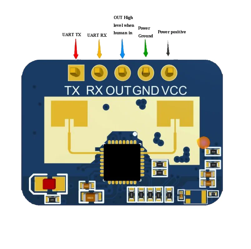 Hi-link novo tamanho pequeno HLK-LD2410C 5v 79ma sensibilidade alta 24ghz módulo de radar do sensor de estado da presença humana eletrônico do