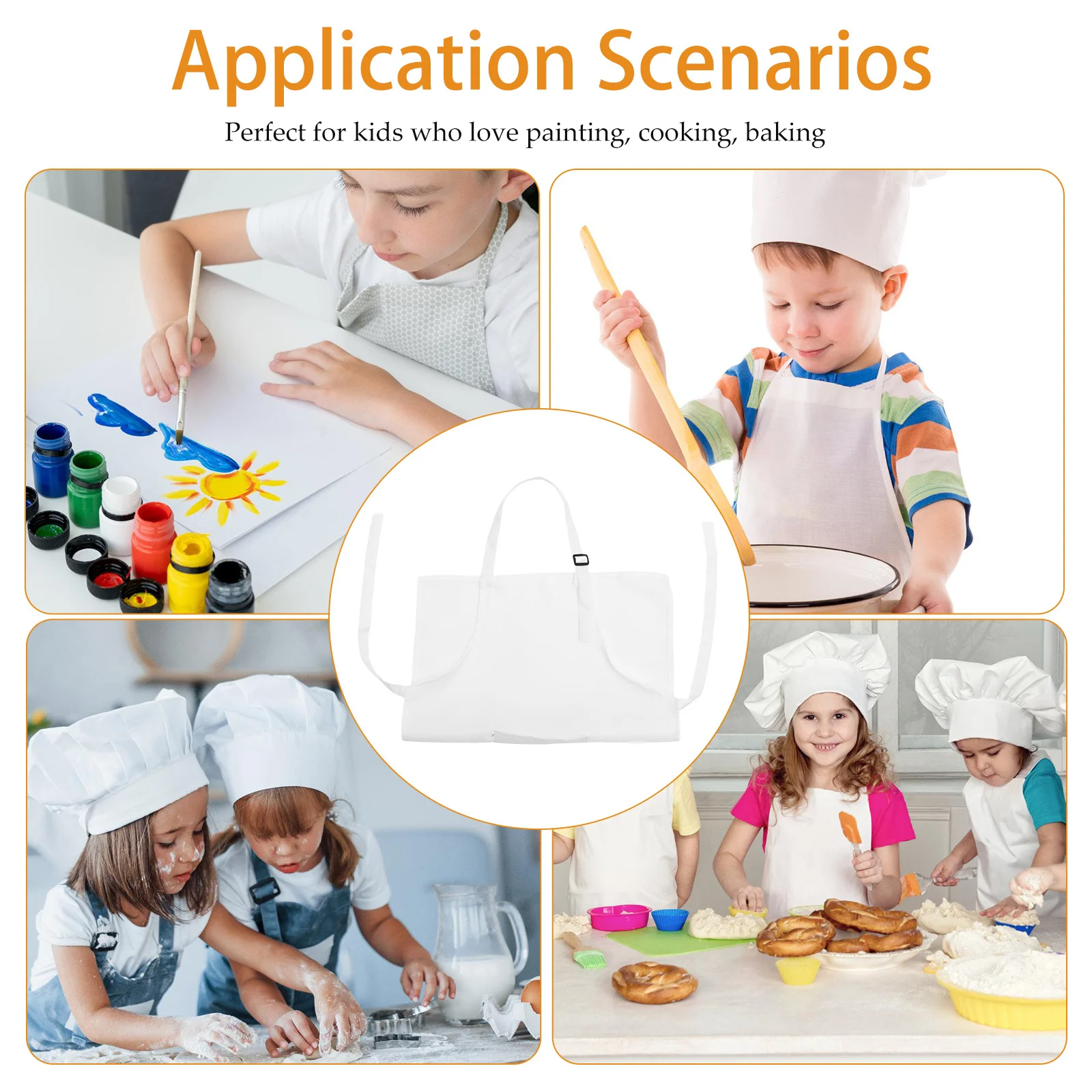 

6Pcs Adjustable Painting Apron Polyester 's Art Apron for Drawing Cooking Crafts Machine Washable Quick Dry