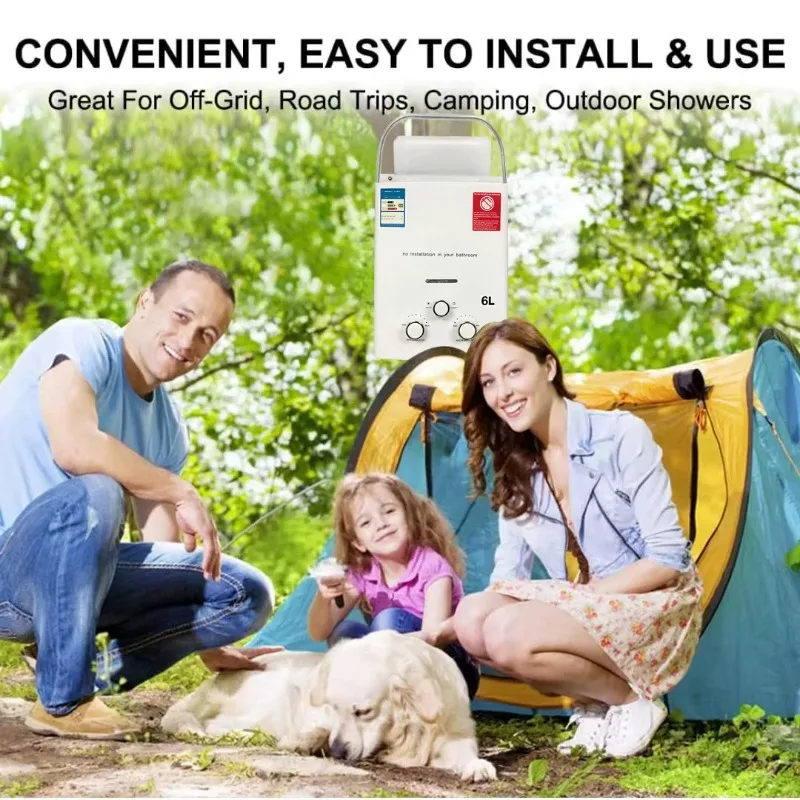 Portable Gas Water Heater For RV Truck Trailer Camping Outdoor Instant Hot Water Shower Device Tankless Instant Heating