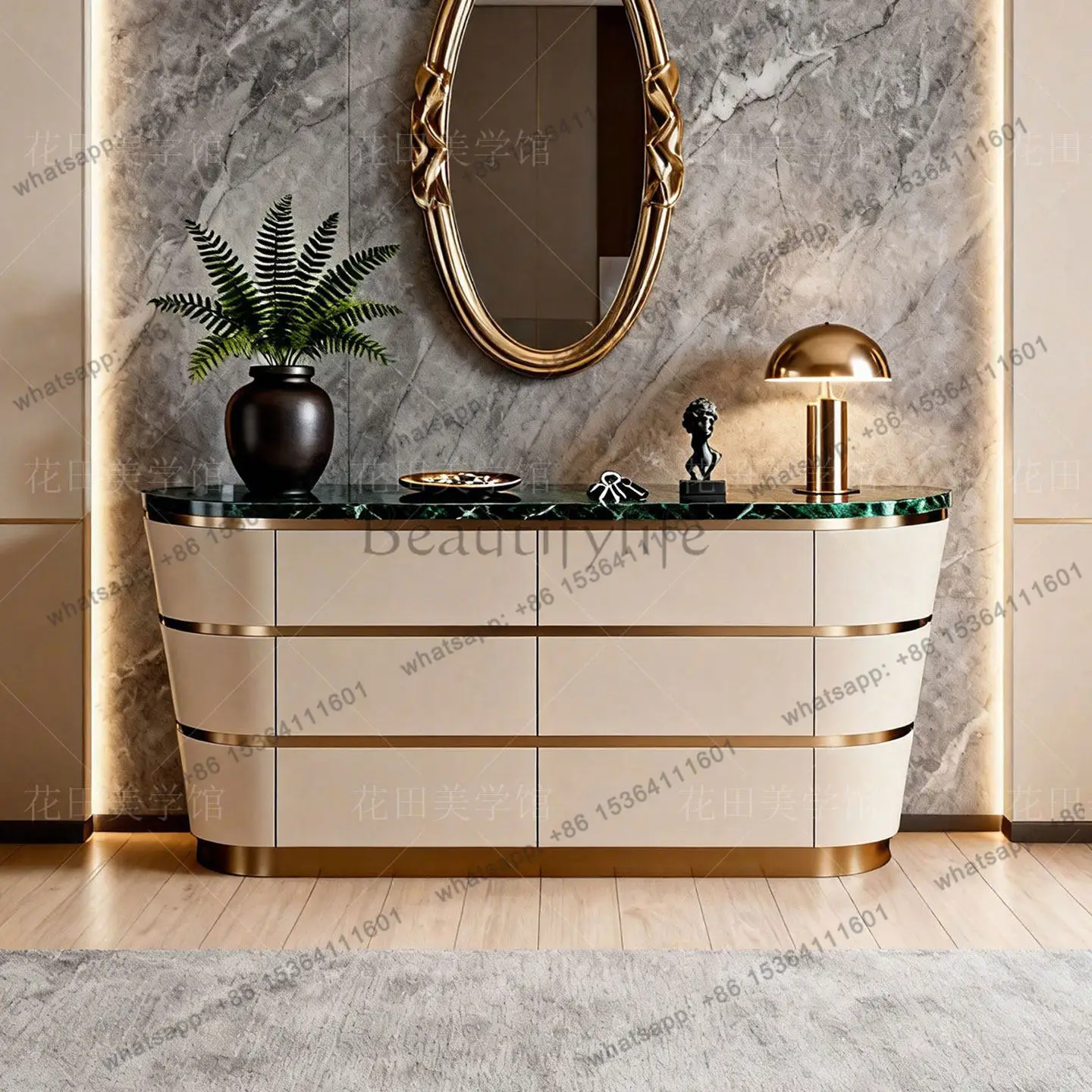 

Italian light luxury porch cabinet living room modern dining side decorative locker