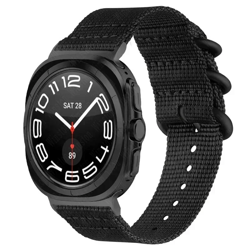 حزام نايلون سريع التركيب لساعة سامسونج جالاكسي 7 الترا 47 ملم سوار رياضي لساعة جالاكسي الترا 47 ملم موصل معدني معصمه