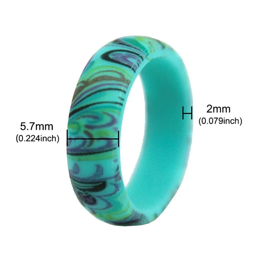 3pcs/set Vintage Simple Silicone Rings For Women Lady Girl Paisley Colorful Wedding Ring Comfortable Accessories Daily wear