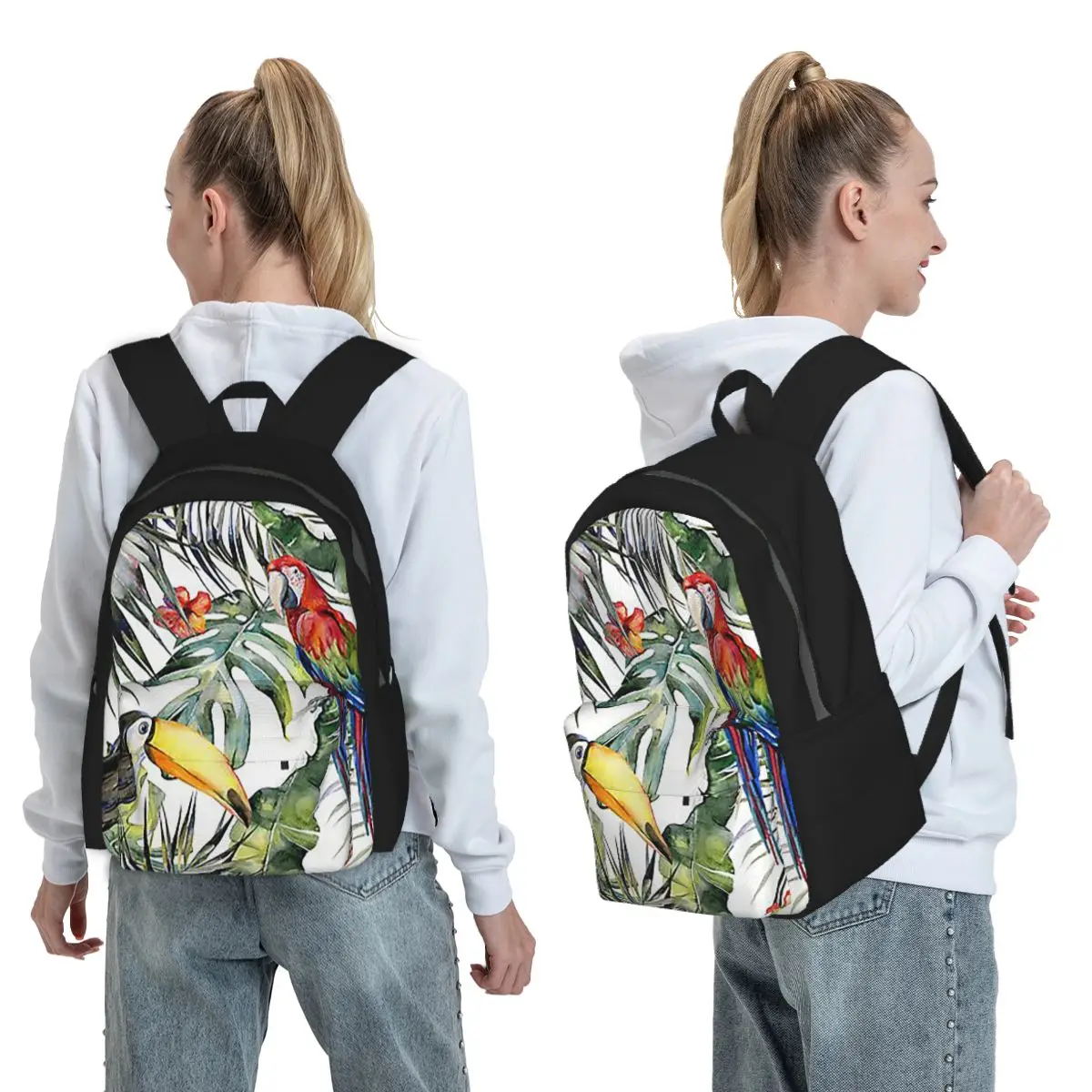 Tropical Jungle Backpack Boys Girls BookBag Children School Bag Laptop Shoulder Bags for Men Women