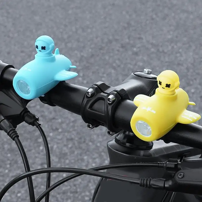 Kids Biking Light USB Rechargeable Cycling Horn Handlebar Light with Bell 110dB Speaker Electric Scooter Front Light Super Loud