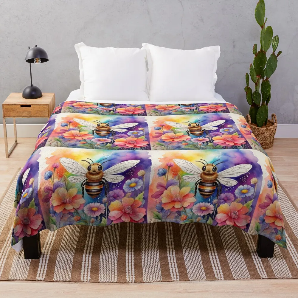 Bee Throw Blanket Thin Weighted Comforter Blankets