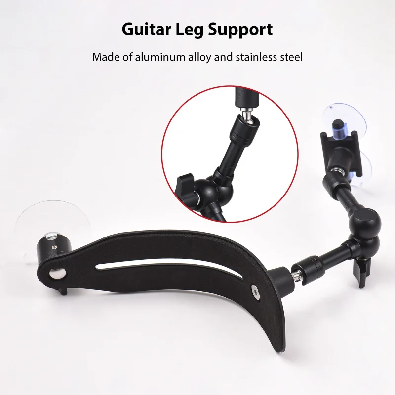 Guitto Guitar Suction Cup Stand Aluminum Light Foldable Leg Support Bracket Guitar Accessories for Classical/Acoustic Guitar