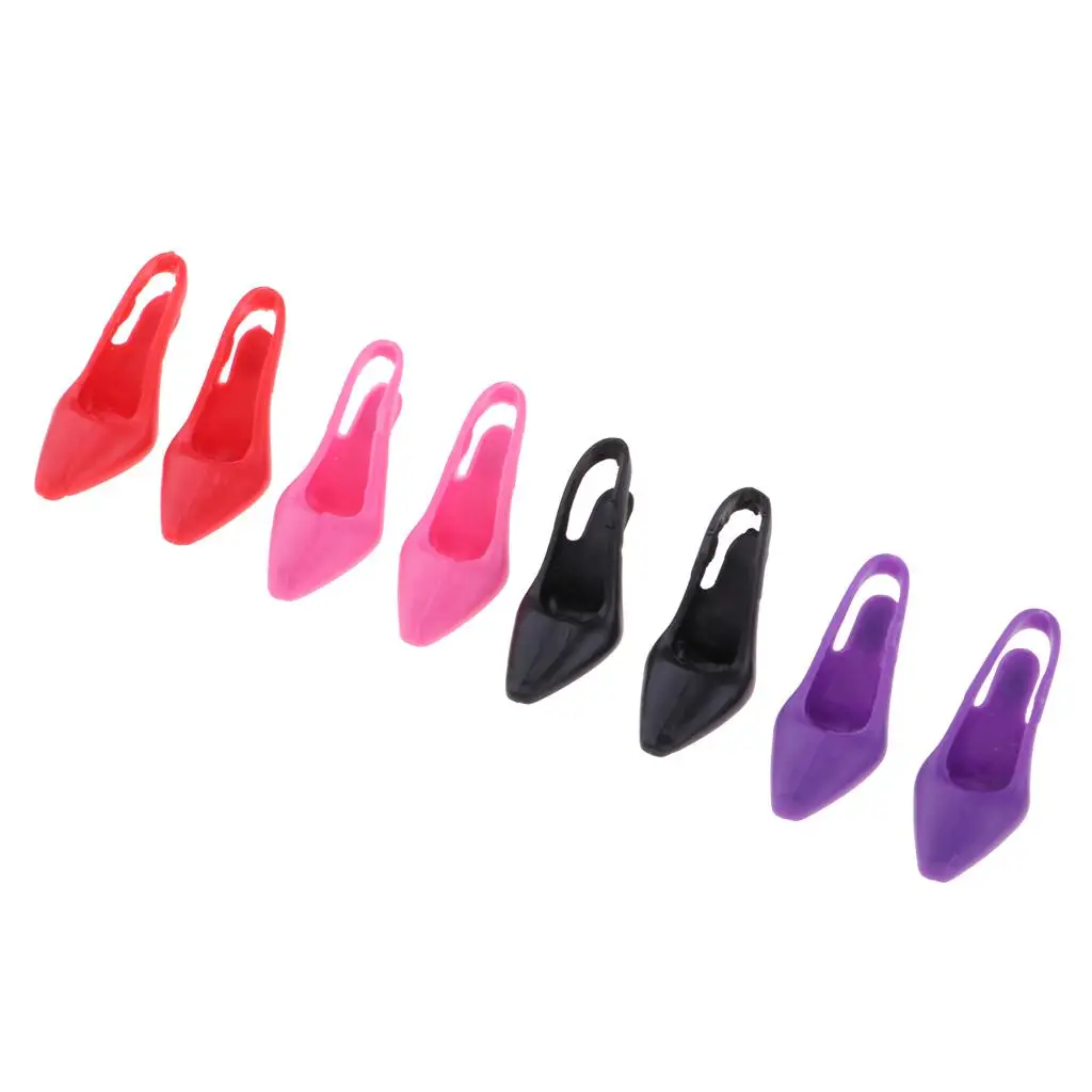 4 Pary Miniaturowych Akcesoriów Wysokie Buty Dekoracja Domku dla Lalek 1/6 Elementy do Każdego Pokoju