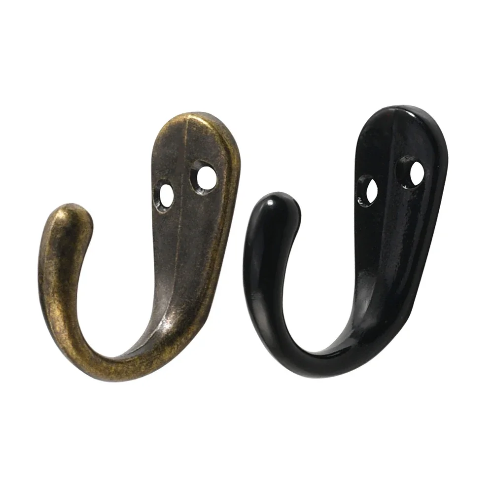 4Pcs Retro Wall Coats Hooks for Hanging Key Clothes Single Hanger Rack with Screws for Handbags Towels  Antique Bronze/Black