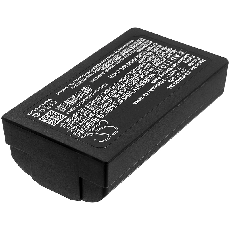 Li-ion Portable Printer Battery for Brother,7.4V,2600mAh,RJ-2050 RJ-2140,PA-BT-003