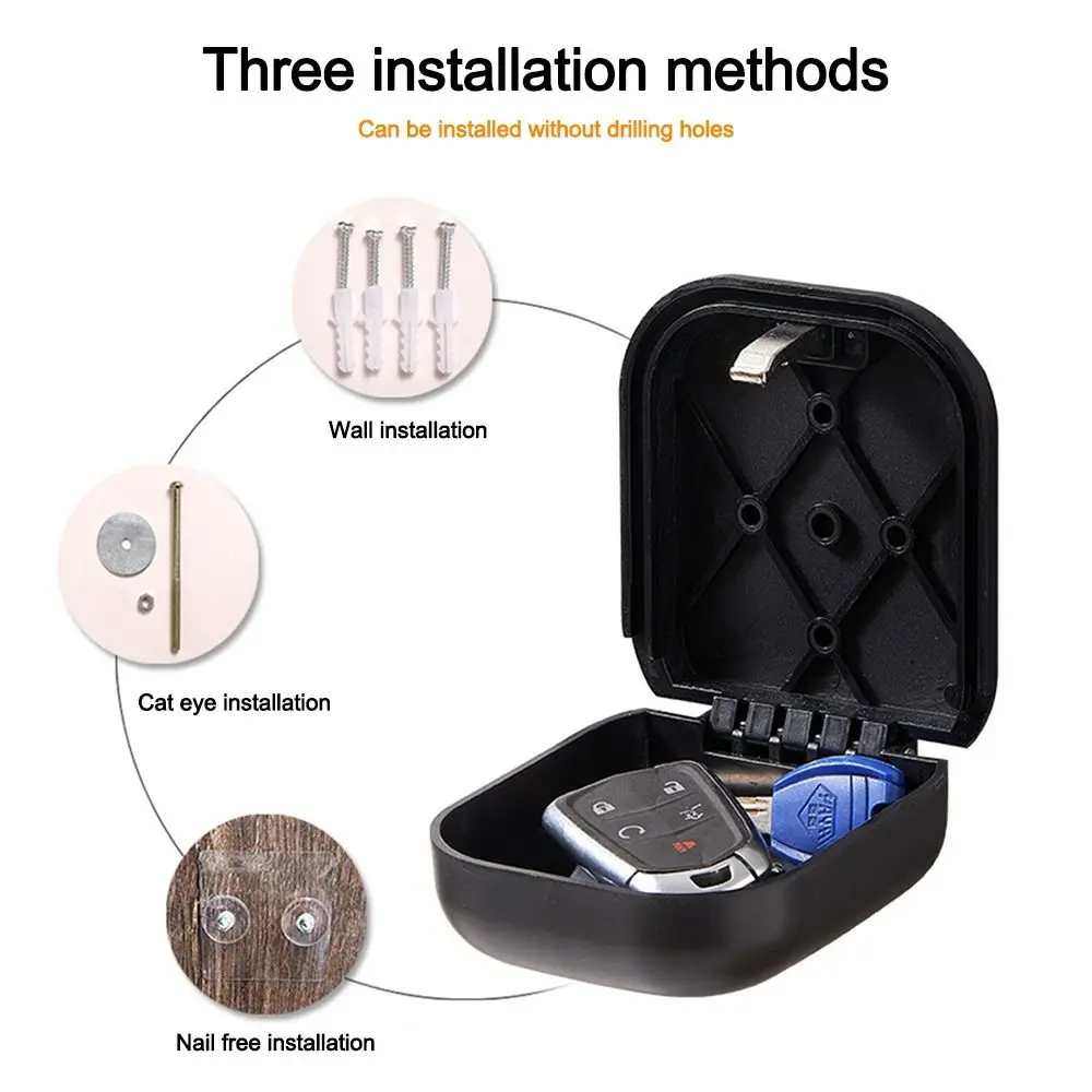 Portable Wall Mounted Key Safe Box Anti-theft Weatherproof Key Password Box Punch-free Key Security Storage Case Outdoor