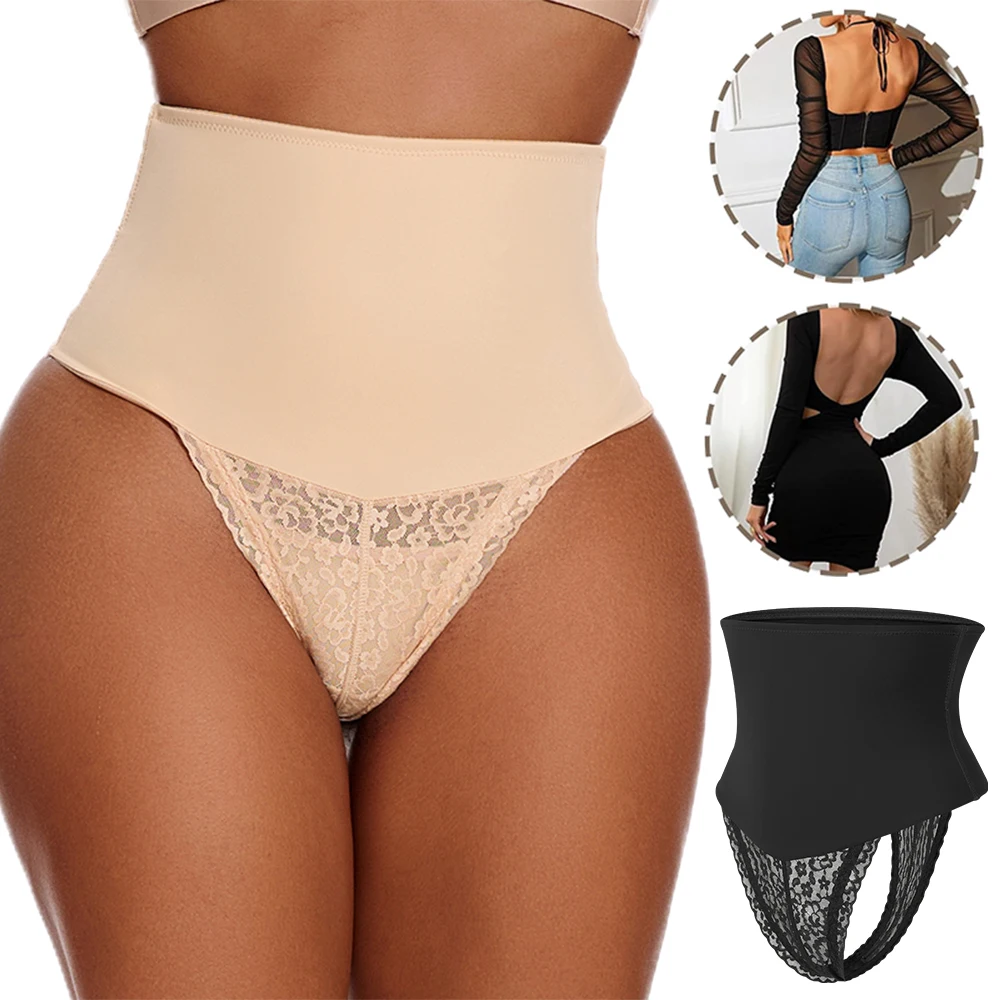 Bauch Kontrolle sexy Spitze Tanga Shape wear für Frauen hohe Taille Formung Tanga Höschen Body Shaper Unterwäsche