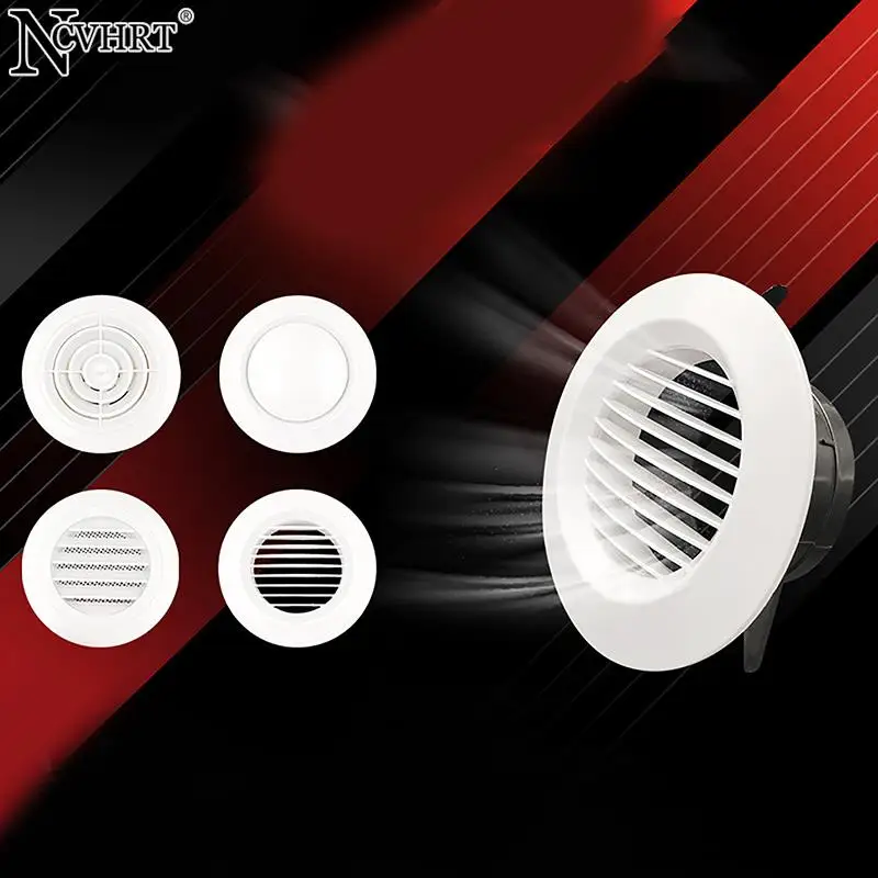 ABS Air Vent Grille Louver Kitchen Bath presa d'aria sistema fresco copertura di ventilazione dell'aria regolabile condotto rotondo foro per parete del soffitto