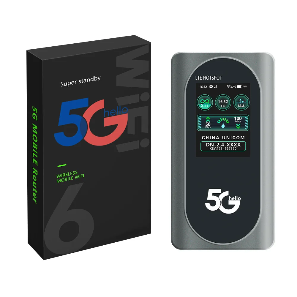 

5G Portable WiFi Router M2D Dual Band WiFi6 Gigabit Router With Colorful Light For Mobile Phone Tablet Multi functional Devices