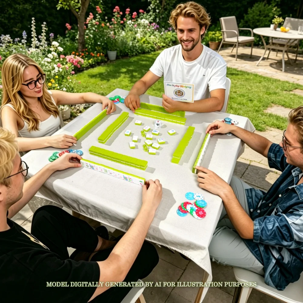US Stock Light Green Luxury American Mahjong Set Acrylic Engraved Mahjong Tiles Travel Mah Jongg Sets for Adult Party Board Game