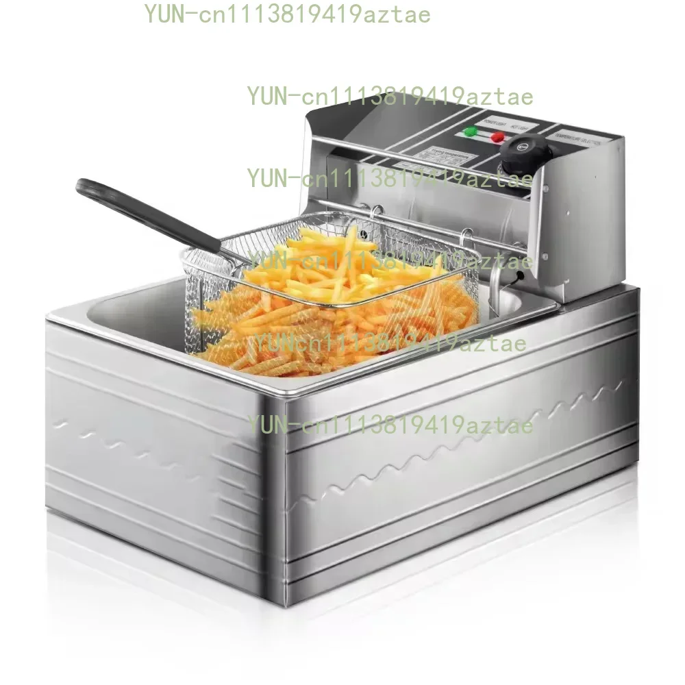 # 6L Commercial Single Tank Electric Deep Fryer Chips Machine Potato Industrial Fried Oil Filter Chip Fat Deep Fryer
