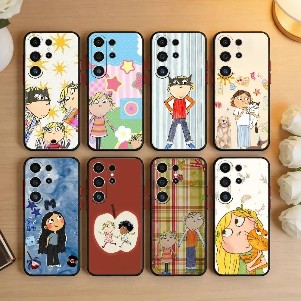 

Charlie and Lola Cartoon Phone Case For Samsung S26,S25,S24,S23,S22,S21,S20,Plus,Fe,Lite,Others Black Cover