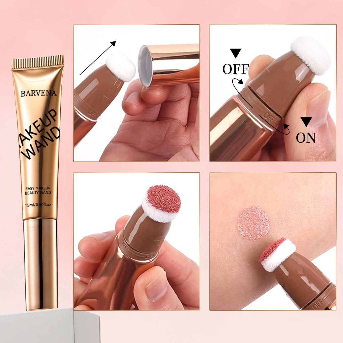 Stylo de maquillage multifonctionnel, blush, stylo de contour, tête en éponge, brillant perlé, flash fin, bâton de beauté éclaircissant