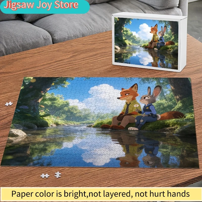 1000pcs Disney Zootopia Judy & Nick Wilde Poster Puzzle - & Brain, Movie, / Game for Birthday Gift, Room Decor