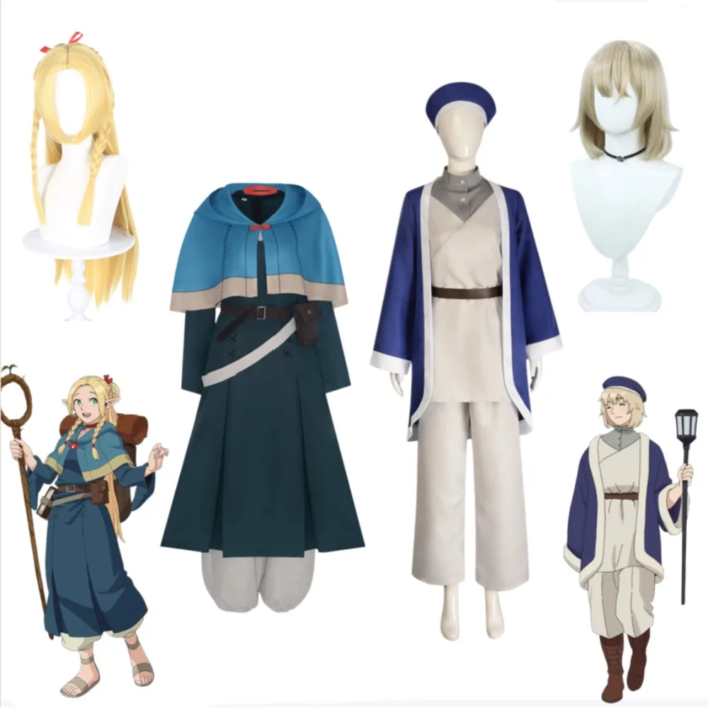 

Delicious in Dungeon Marcille Falin Cosplay Wig and Accessories Full Set Anime Same Style Halloween Comic Con Role Play Outfit