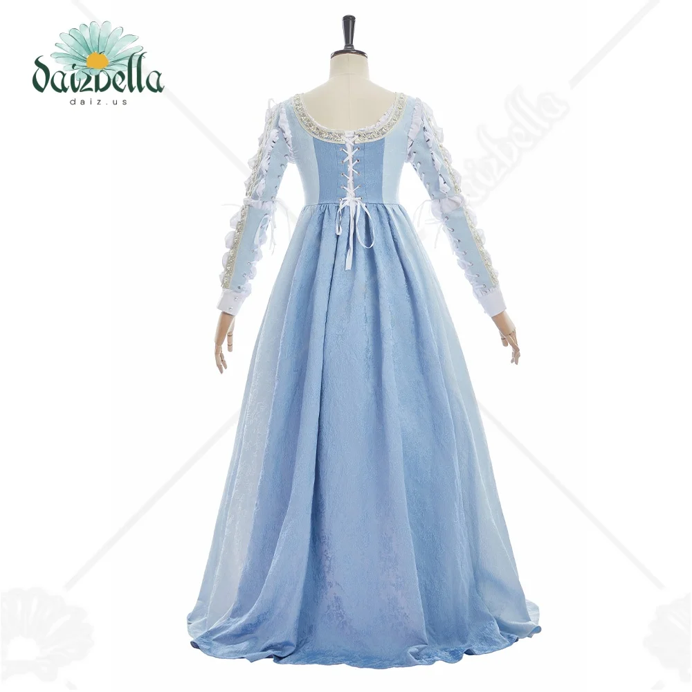 DAIZBELLA Renaissance Costume Women Medieval Renaissance Court Dress with Detachable Sleeves Retro Square Neck view 3