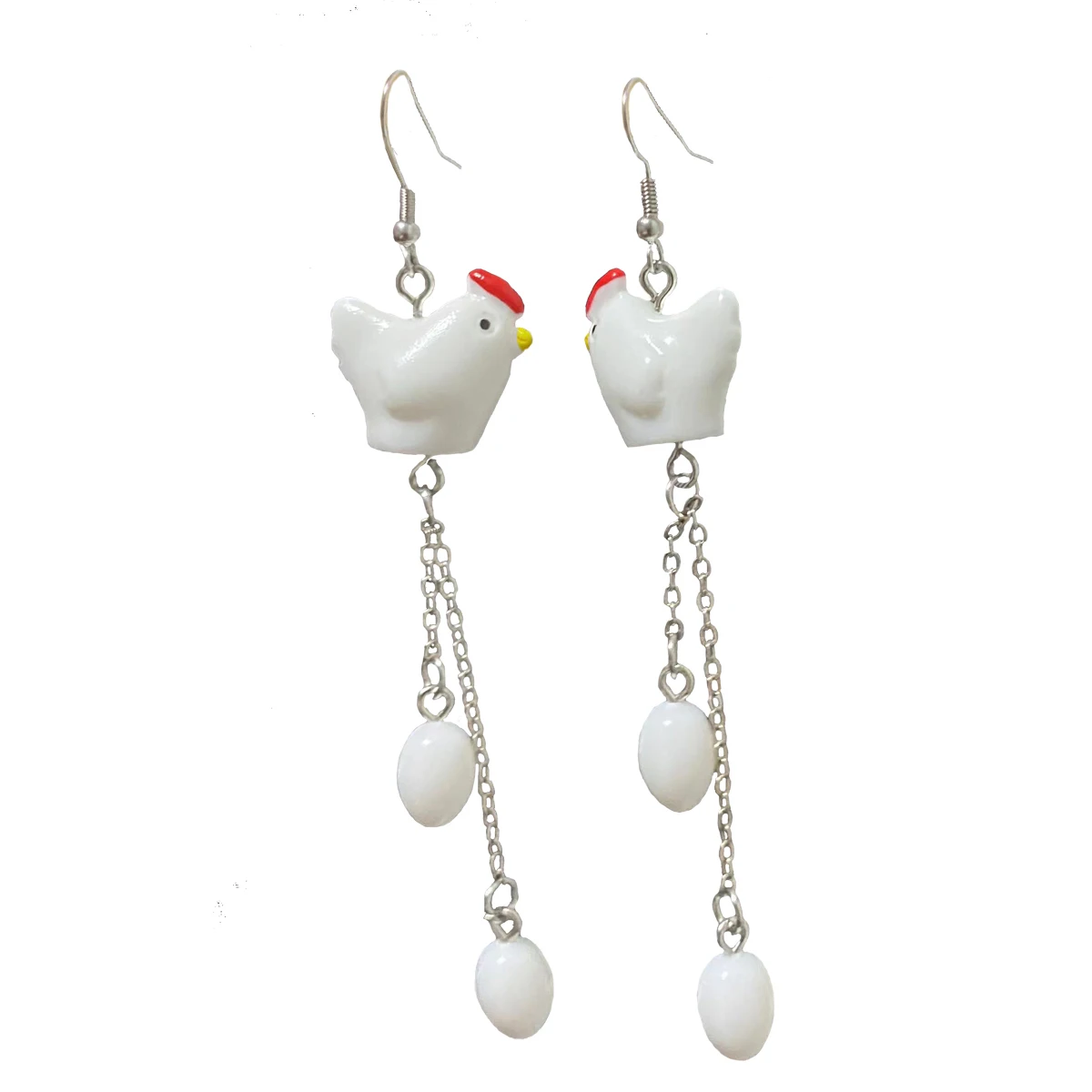 أقراط بيض الدجاج الخاصة ، راتنج ثلاثي الأبعاد ، مثير ، زوج واحد