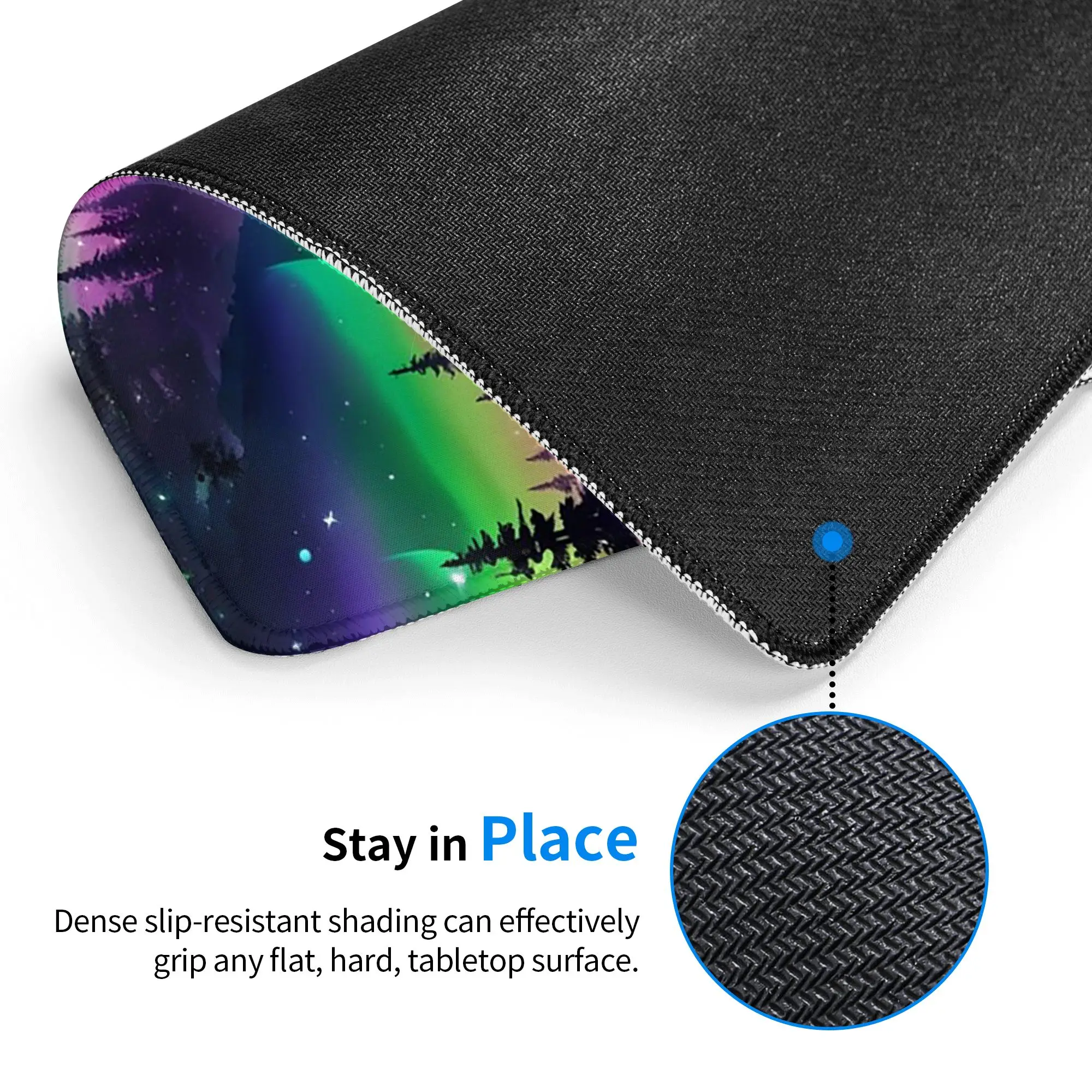 Aurora Borealis Northern Lights Forest Mouse Pad Computer Keyboard Mouse Mat Gamer Laptop Desk Mat Office Accessories Table Mats
