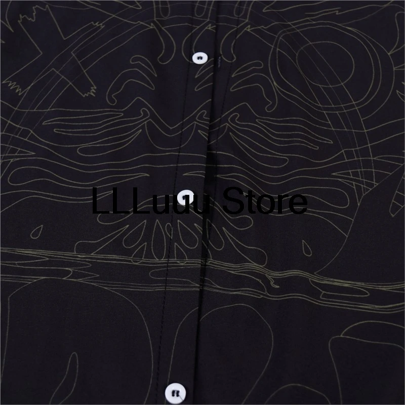 Picture 5: 3D Casual Button Down Shirts For Men Flame Style Harajuku Color Block Turndown Outdoor Street Short Sleeve Shirt