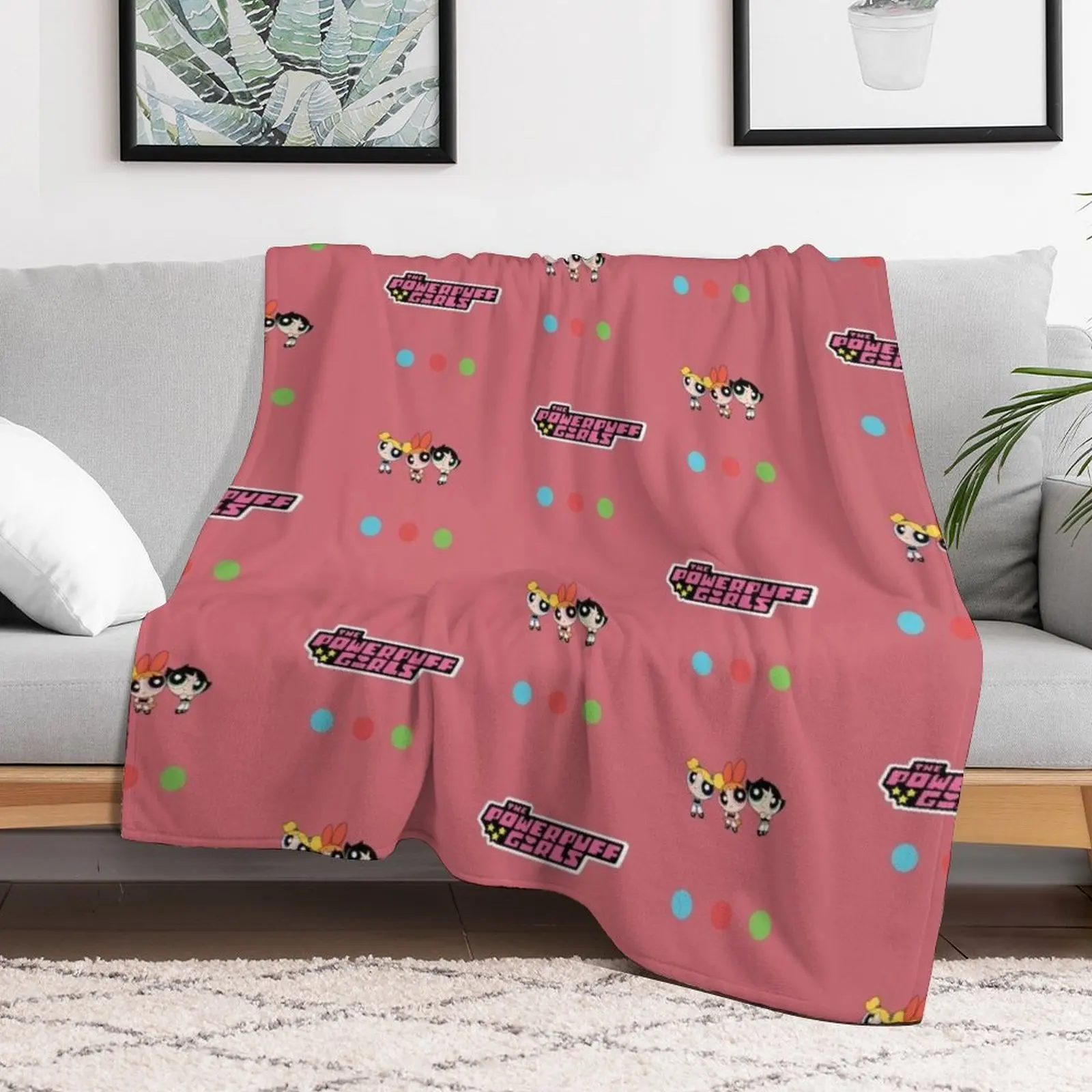 Powerpuff Girls Throw Blanket Decoratives Fashion Sofas Blankets