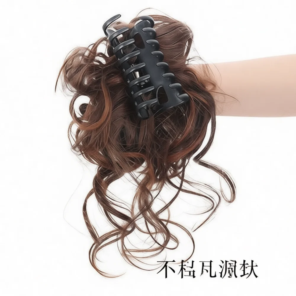 Synthetic Fiber Claw Clip Bun Hair Extensions Natural Fluffy Messy Updo Hairpiece Scrunchie For Women Daily Hair Care