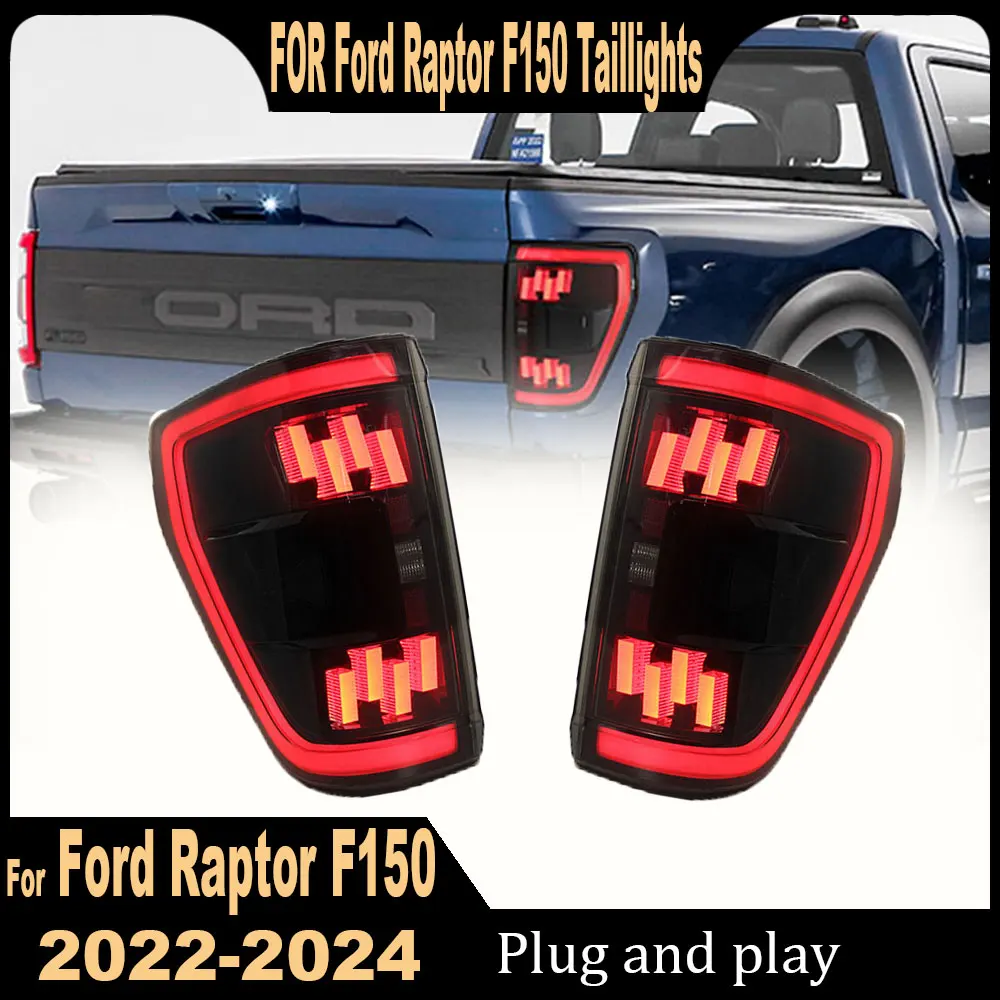 Pair Car LED Tail Light For Ford F150 Raptor 2022 2023 2024 Turn Signal Tail lamp Assembly Car Accessories Modified Rear Lamps