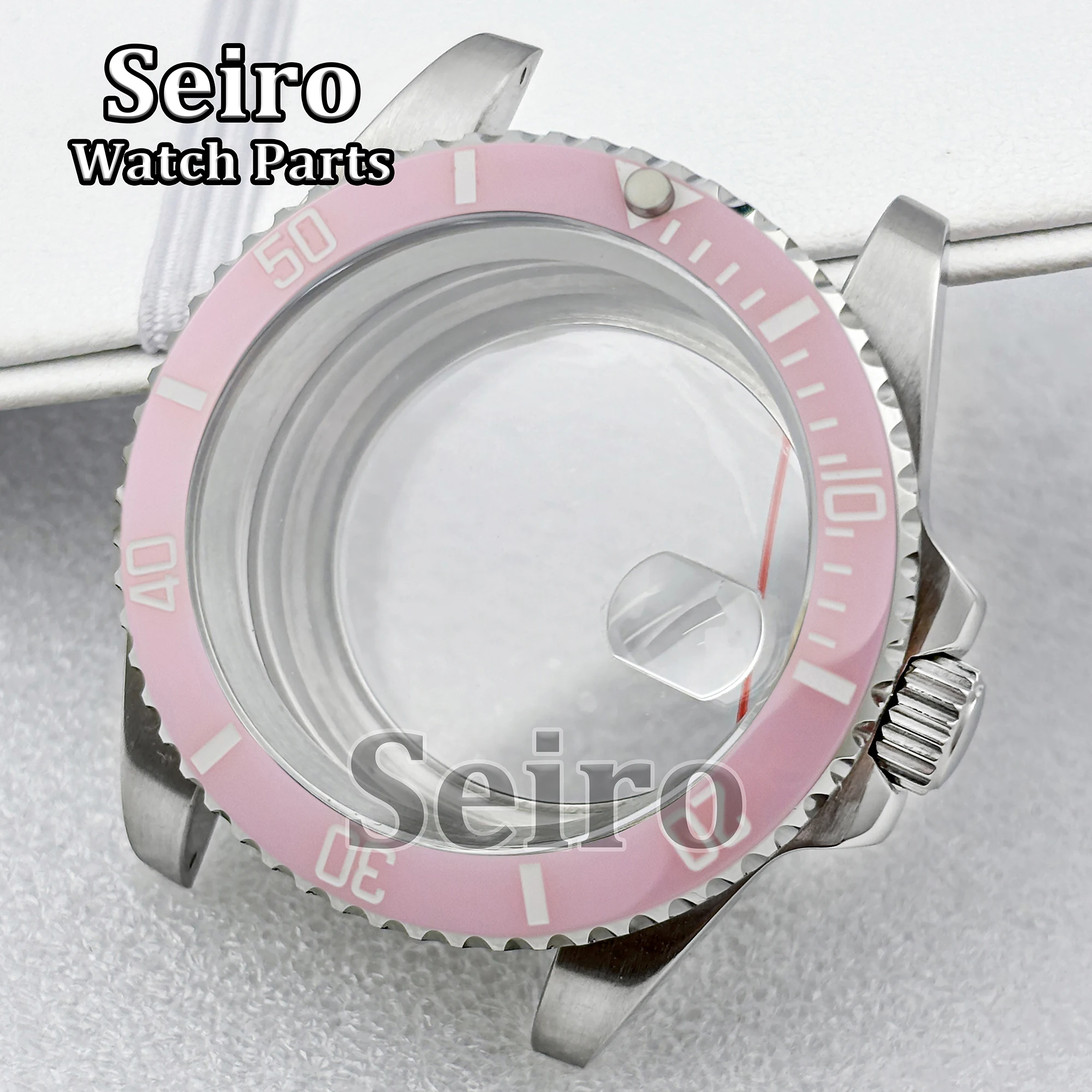 

40MM Men's Watch Case Sapphire Glass Silver Stainless Steel 10ATM Waterproof MOD Parts for Submariner NH35 NH36 NH34 Movement