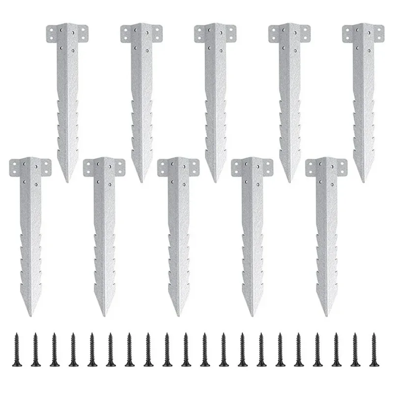 Metal Ground Spike Stakes Garden Railway Sleeper Bracket for Raised Bed Pathway Edging