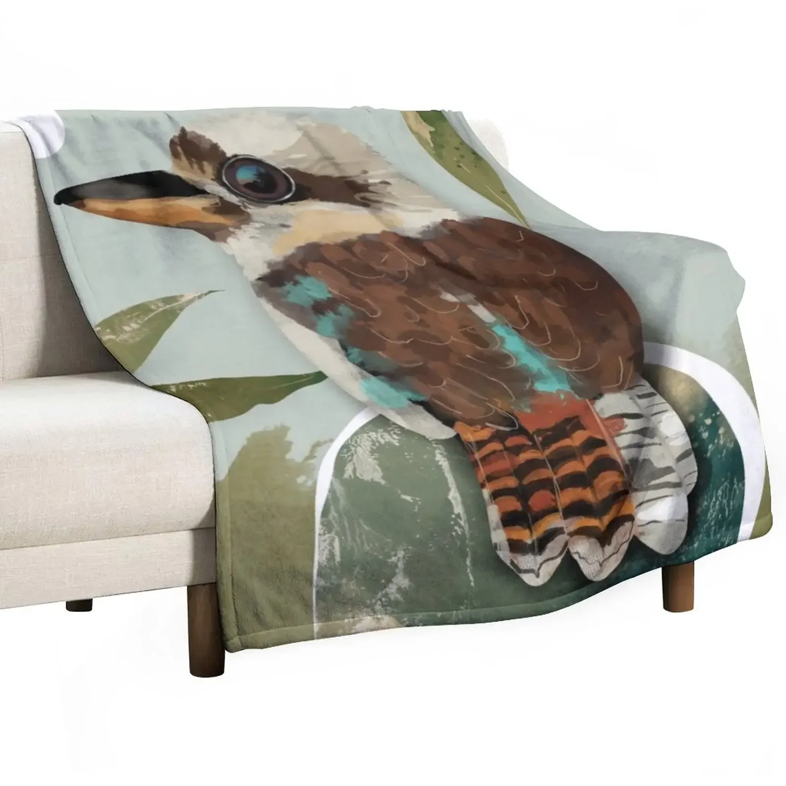 

Kookaburra Throw Blanket warm for winter Flannel Fabric Summer Beddings Blankets