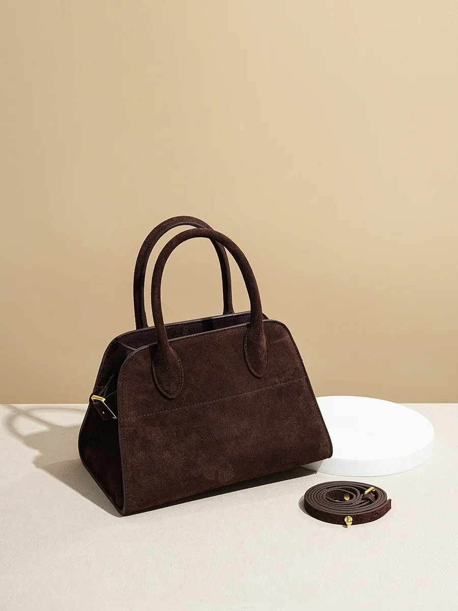 المرأة القهوة الكرمل الجلد المدبوغ Crossbody حقيبة كتف 26 سنتيمتر الخريف الشتاء تخفيف ماتي الجلود سعة كبيرة الرجعية حقيبة يد فاخرة