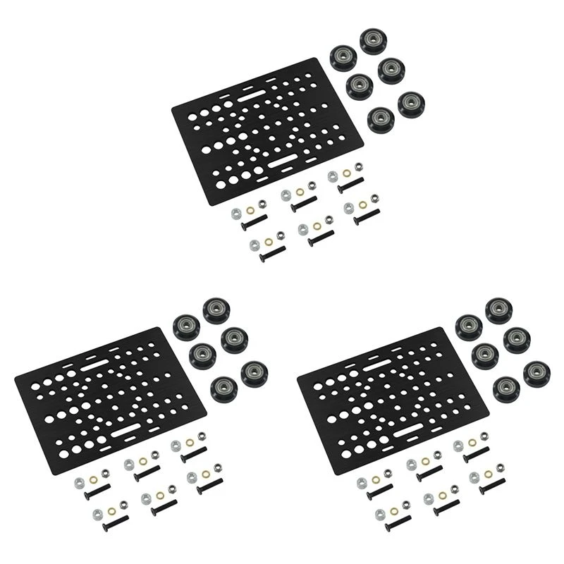 A01F-3X V-Slot Gantry Plate Set 20-80Mm With V-Slot Solid V Wheel POM Kit For Profiles CNC Machine Part 3D Printer Parts