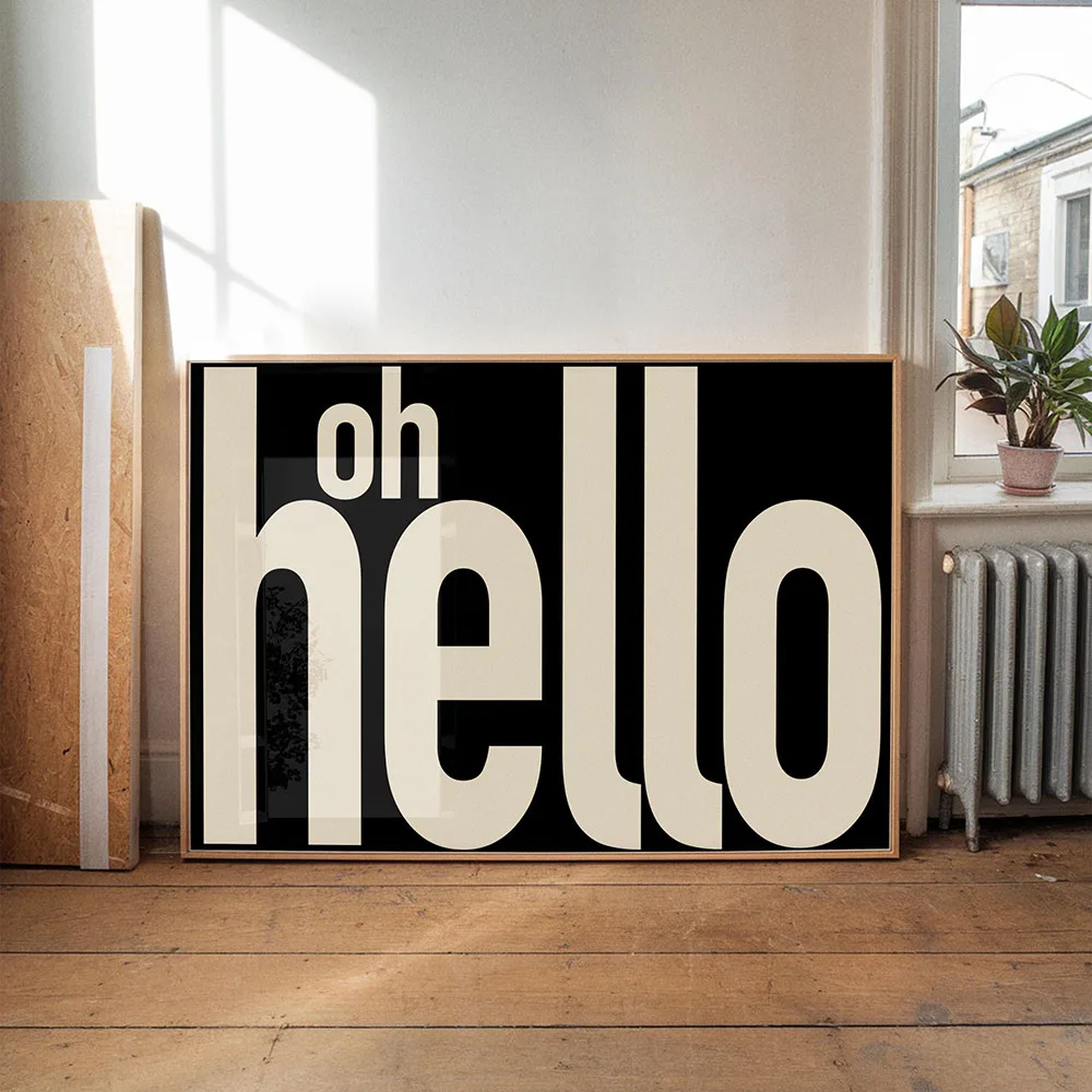 Modern Text OH HI and OK Poster Canvas Print Painting Wall Art Bedroom Study Studio Living Room Home Decor