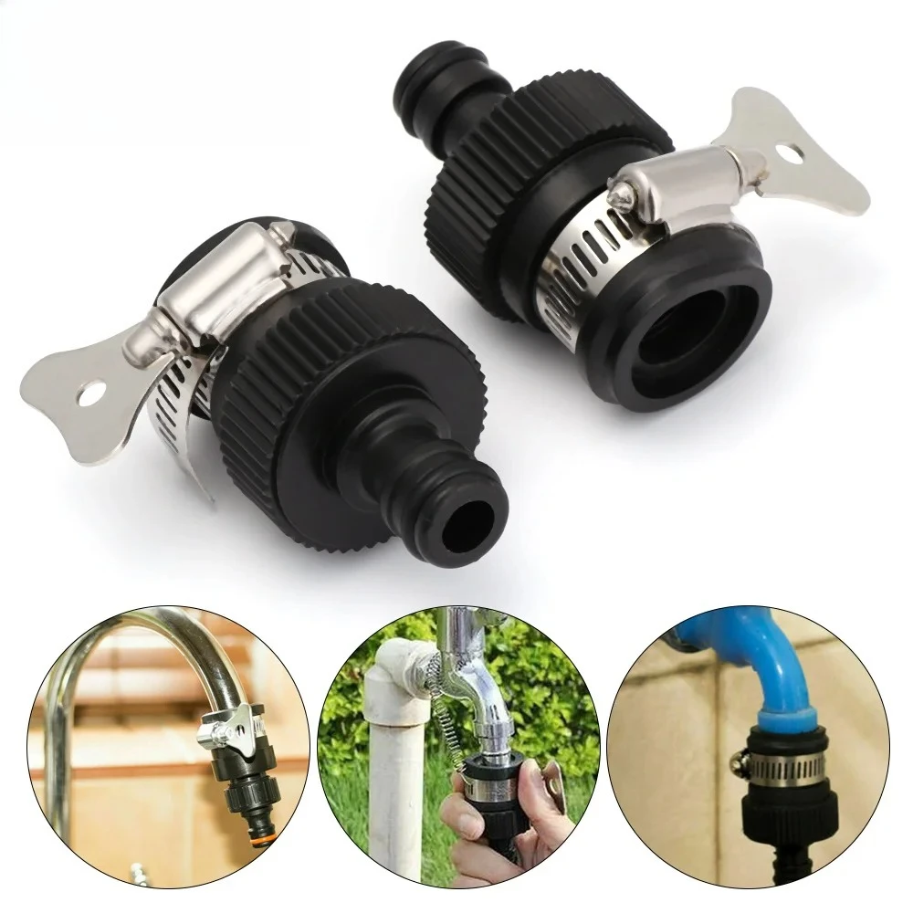 Universal faucet garden plastic four-way quick connector adapter, faucet type hose connector accessory