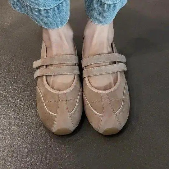 ソフトボトムバレエシューズ-レザーバージョン-メリージェーン-スリッポンシューズ-カジュアルウェア-快適なレザーシューズ-レディース