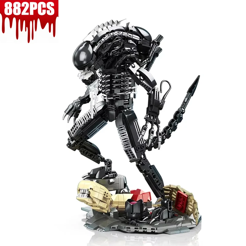 

MOC Creative Science fiction Battle robot Building Blocks Kit Alien Hunter Mech Xenomorph model Bricks Star Beast Toys Kids Gift