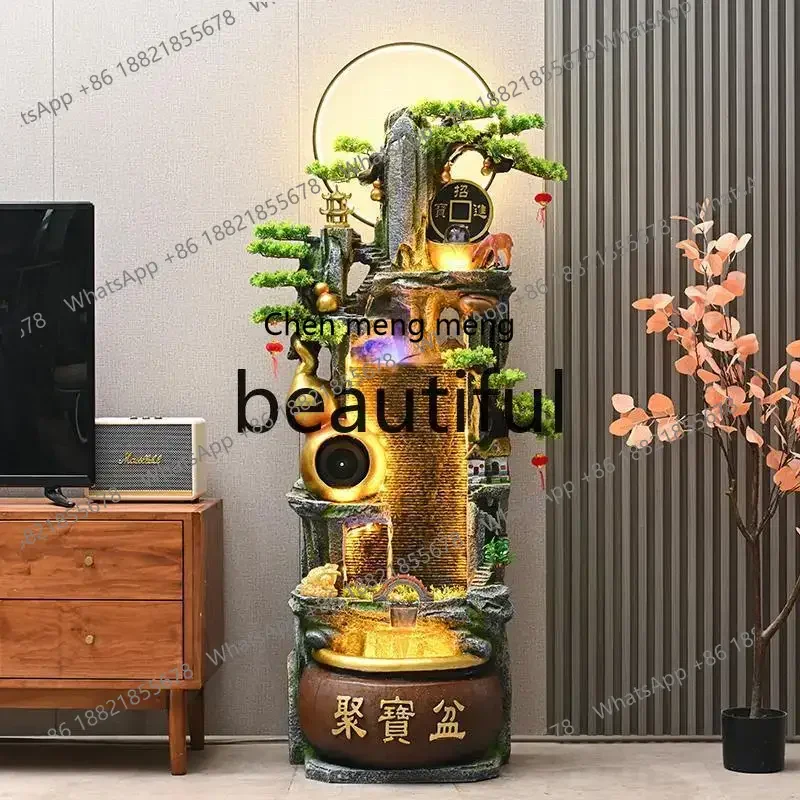 zJ Rockery, flowing water, fountain, living room, office, circulating water, fish tank,  make money, landscape floor ornament