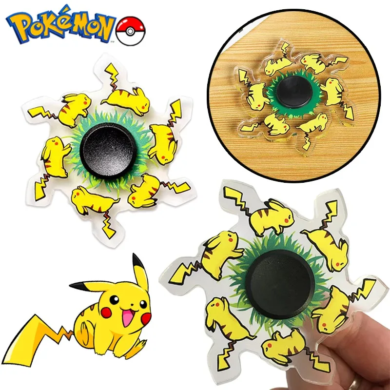 Pokemon Pikachu Fidget Spinner Toys Running Animated Fingertip Gyro Desk Toy for Adult Children Fingertip Relaxing Toy Gifts