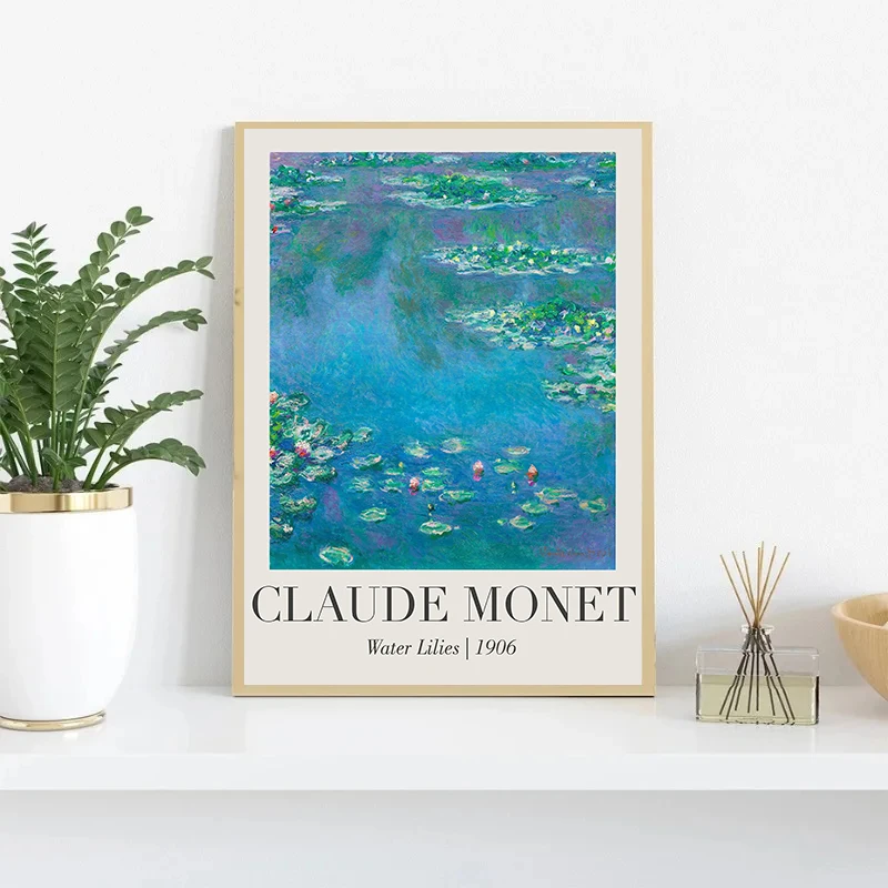 Impressionism Artist Claude Monet Poster Water Lilies Canvas Paintings Wall Art Picture for Living Room Home Decoration